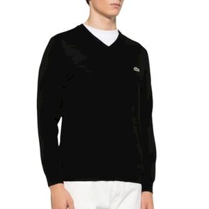 LACOSTE Men's Black V-Neck Sweater